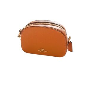 Coach Vibrant Orange Leather Crossbody Bag with Dome Shape
